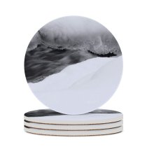yanfind Ceramic Coasters (round)  Winter Snow  Freezing Geological Atmospheric Sky Family Game Intellectual Educational Game Jigsaw Puzzle Toy Set