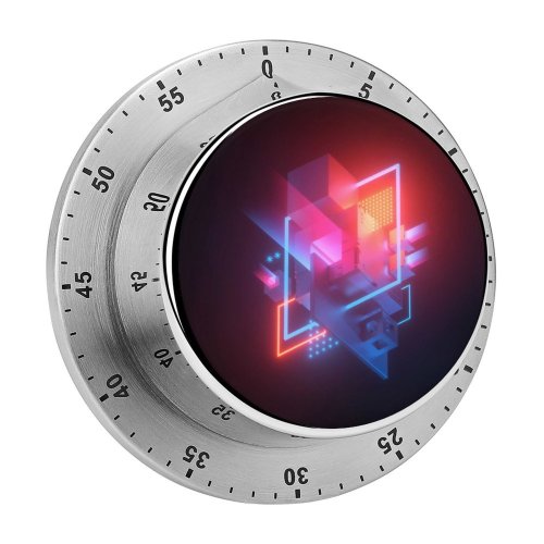 yanfind Timer Beeple Abstract Cubes Model Neon 60 Minutes Mechanical Visual Timer