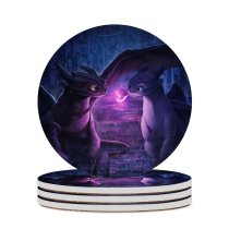 yanfind Ceramic Coasters (round) VanillaGhosties Graphics CGI Night Fury Light Fury How Train Your Family Game Intellectual Educational Game Jigsaw Puzzle Toy Set