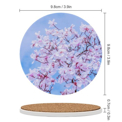 yanfind Ceramic Coasters (round) Flowers Magnolia Tulips Flowers Spring Beautiful Family Game Intellectual Educational Game Jigsaw Puzzle Toy Set