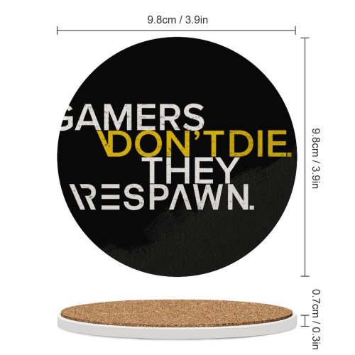 yanfind Ceramic Coasters (round) Black Dark Quotes Gamer Quotes Dont Die Respawn Hardcore Dark Family Game Intellectual Educational Game Jigsaw Puzzle Toy Set