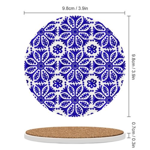 yanfind Ceramic Coasters (round) Spanish Portuguese Arabic Republic Watercolor Ceramics Porcelain Pottery Czech Moroccan Medallion Tradition Family Game Intellectual Educational Game Jigsaw Puzzle Toy Set