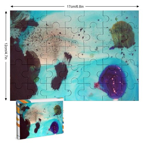 yanfind Picture Puzzle Colour Colours Acrylic Palette Art Turquoise Aqua Watercolor Visual Family Game Intellectual Educational Game Jigsaw Puzzle Toy Set