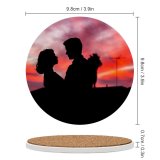 yanfind Ceramic Coasters (round) Travis Grossen Love Couple Silhouette Sunset Romantic Family Game Intellectual Educational Game Jigsaw Puzzle Toy Set