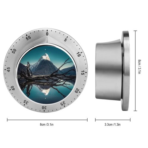 yanfind Timer Trey Ratcliff Mitre Peak  Zealand Milford Sound Fallen Tree Snow Mountains 60 Minutes Mechanical Visual Timer