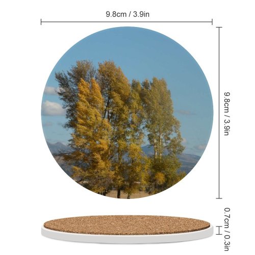 yanfind Ceramic Coasters (round) Tree Trees Plant Wood Forest Leafs Autumn Leaf Woody Natural Landscape Sky Family Game Intellectual Educational Game Jigsaw Puzzle Toy Set
