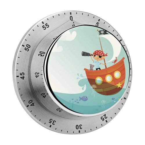 yanfind Timer Sky Jellyfish Fish Sailor Sea Playful Cloud Costume Patch Child Sailing Bandana 60 Minutes Mechanical Visual Timer