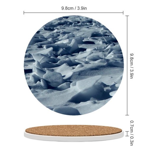 yanfind Ceramic Coasters (round) Snow Texture Plates  Winter Freezing Sky Polar  Glacial Family Game Intellectual Educational Game Jigsaw Puzzle Toy Set