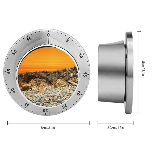 yanfind Timer Landscape Sky Rocks Pebbles Sunset Ocean Coastal Scenery 60 Minutes Mechanical Visual Timer