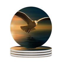 yanfind Ceramic Coasters (round) Gerd Altmann Seagull Birds Sunset Reflection Flying Bird Family Game Intellectual Educational Game Jigsaw Puzzle Toy Set