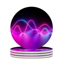 yanfind Ceramic Coasters (round) Abstract Neon Light   Mediapad Family Game Intellectual Educational Game Jigsaw Puzzle Toy Set
