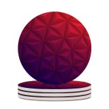 yanfind Ceramic Coasters (round) Dimensional Blank Dawn Dimensional Purple Dark Vibrant   Sunset Grid Neon Family Game Intellectual Educational Game Jigsaw Puzzle Toy Set