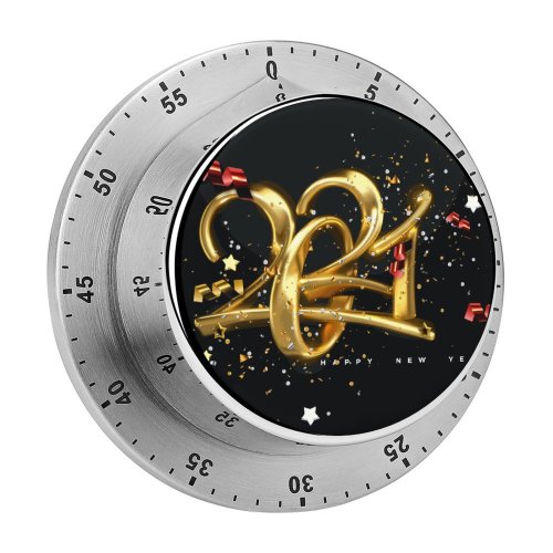 yanfind Timer Celebrations Year Golden Letters Calligraphic Ribbons Happy Party  Dark 60 Minutes Mechanical Visual Timer