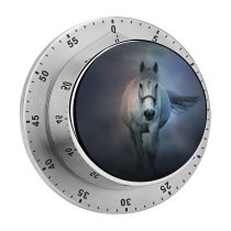 yanfind Timer Black Dark Horse Running Horse Dark 60 Minutes Mechanical Visual Timer