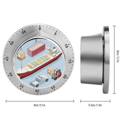 yanfind Timer Isometric Room Dock Pick Forklift Storage Crate Ship's Commercial Container Sailing Construction 60 Minutes Mechanical Visual Timer