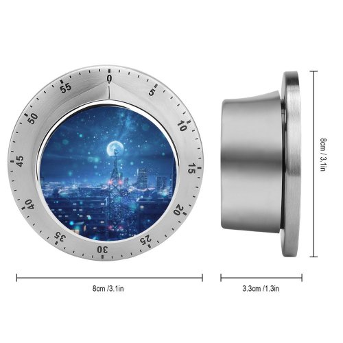 yanfind Timer Fantasy Dream Cityscape Snowfall  Night 60 Minutes Mechanical Visual Timer