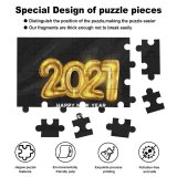 yanfind Picture Puzzle 2021 Year Happy Golden Letters Dark Family Game Intellectual Educational Game Jigsaw Puzzle Toy Set