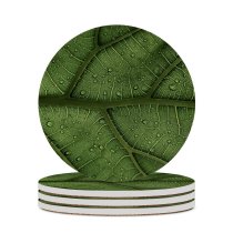 yanfind Ceramic Coasters (round) Clay Banks Leaf Veins Drops Macro Closeup Family Game Intellectual Educational Game Jigsaw Puzzle Toy Set