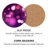 yanfind Ceramic Coasters (round) Abstract Bokeh Purple Sparkles Family Game Intellectual Educational Game Jigsaw Puzzle Toy Set
