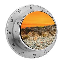 yanfind Timer Landscape Sky Rocks Pebbles Sunset Ocean Coastal Scenery 60 Minutes Mechanical Visual Timer