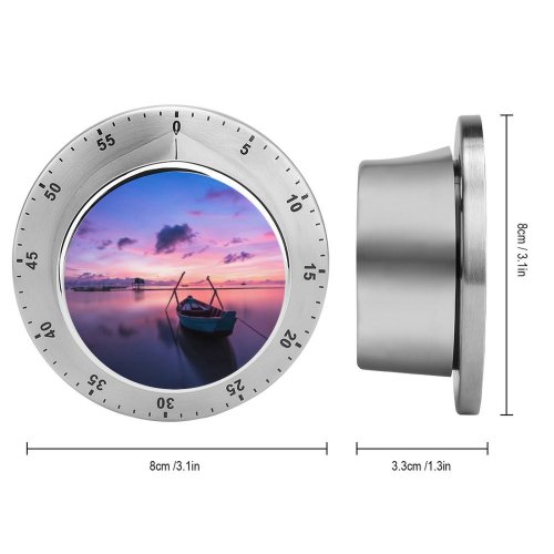 yanfind Timer Rowing Boat Sunset Beach Reflection Evening Dawn Ocean Purple Sky Clouds Seascape 60 Minutes Mechanical Visual Timer