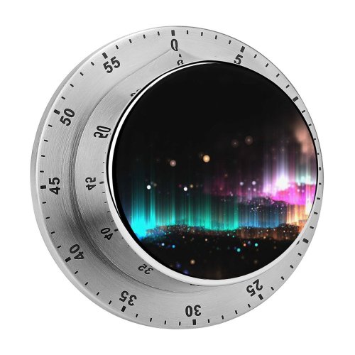 yanfind Timer Abstract Dark Glitter Glowing Colorful Lights 60 Minutes Mechanical Visual Timer