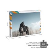 yanfind Picture Puzzle Horse Race Clear Sky Family Game Intellectual Educational Game Jigsaw Puzzle Toy Set