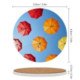 yanfind Ceramic Coasters (round)   Umbrellas Sky Colorful Sky Multicolor Family Game Intellectual Educational Game Jigsaw Puzzle Toy Set