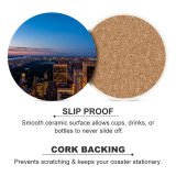 yanfind Ceramic Coasters (round) York City Cityscape City Lights Skyscrapers Sky Dusk Horizon Family Game Intellectual Educational Game Jigsaw Puzzle Toy Set