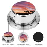 yanfind Timer Cowboy Horses Silhouette Dawn Sunset 60 Minutes Mechanical Visual Timer