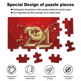 yanfind Picture Puzzle 2021 Year Golden Letters Calligraphic Ribbons Party  Happy 5K Family Game Intellectual Educational Game Jigsaw Puzzle Toy Set