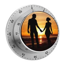 yanfind Timer Love Couple Beach Romantic Silhouette Sunset Seascape Together 60 Minutes Mechanical Visual Timer