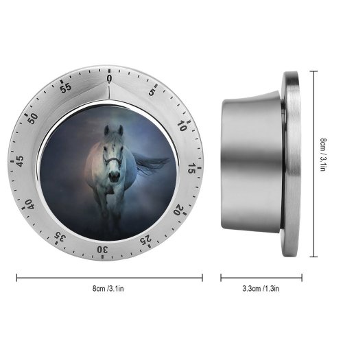 yanfind Timer Black Dark Horse Running Horse Dark 60 Minutes Mechanical Visual Timer