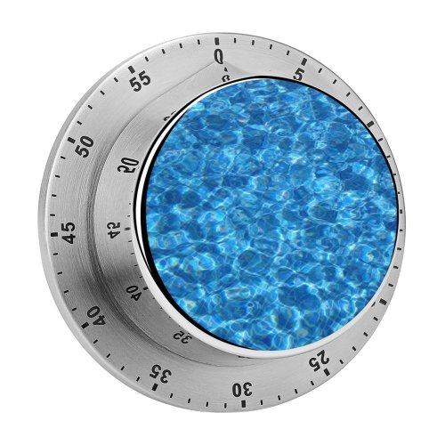 yanfind Timer Texture Pool Liquid Aqua Cobalt Azure Electric Turquoise Design 60 Minutes Mechanical Visual Timer
