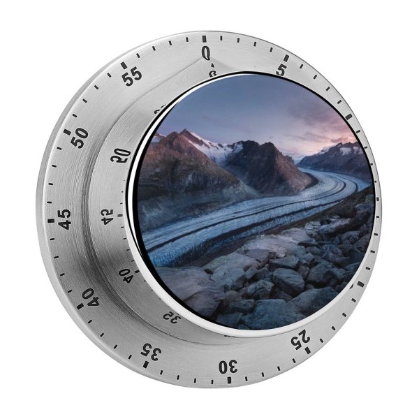 yanfind Timer Bettmerhorn Mountains Snow Winter Bernese Alps Landscape Scenic  Sunrise Dawn 60 Minutes Mechanical Visual Timer