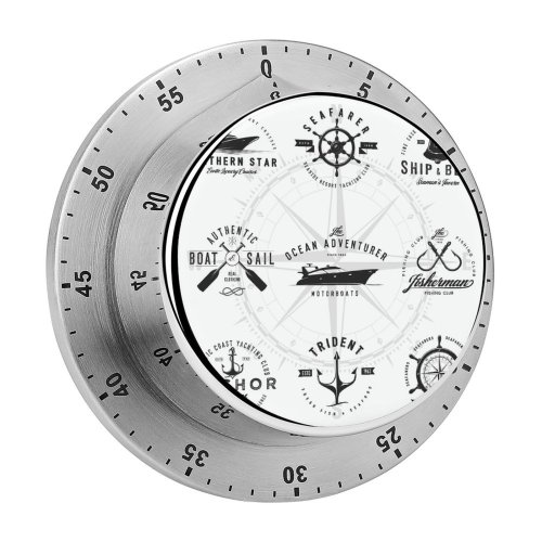 yanfind Timer Knot Stamp Trident Rope Bell Wheel Rubber Oar Sewing Pursuit Vacation Item 60 Minutes Mechanical Visual Timer
