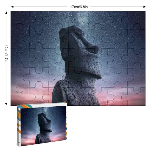 yanfind Picture Puzzle Grafixart Moai Statue Easter Island Ancient Architecture Starry Sky Sunset Dawn Heritage Family Game Intellectual Educational Game Jigsaw Puzzle Toy Set