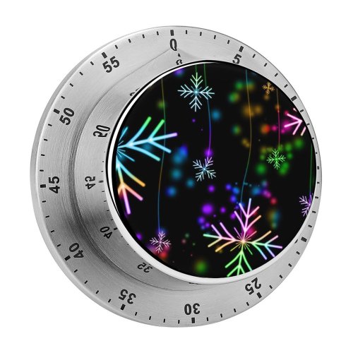 yanfind Timer Rachel Burkum Celebrations Christmas Snowflakes Winter AMOLED Colorful Bokeh 60 Minutes Mechanical Visual Timer