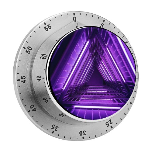 yanfind Timer Sandro Katalina Architecture Neon  Purple Light Look Geometrical Indoor Lights Glowing 60 Minutes Mechanical Visual Timer