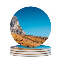 yanfind Ceramic Coasters (round) Cliff Landscape Autumn Clear Sky Family Game Intellectual Educational Game Jigsaw Puzzle Toy Set