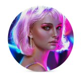 yanfind Ceramic Coasters (round) Yasar VURDEM Natalie Portman Portrait Colorful Vivid Girly Beautiful Actress Actress Family Game Intellectual Educational Game Jigsaw Puzzle Toy Set