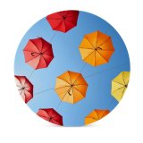 yanfind Ceramic Coasters (round)   Umbrellas Sky Colorful Sky Multicolor Family Game Intellectual Educational Game Jigsaw Puzzle Toy Set