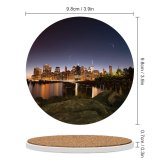 yanfind Ceramic Coasters (round) York City Brooklyn  Park Cityscape Sunset Family Game Intellectual Educational Game Jigsaw Puzzle Toy Set