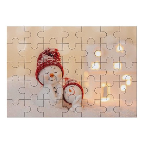 yanfind Picture Puzzle Cute Snowmen Decoration Christmas Eve Happy Snow 5K Family Game Intellectual Educational Game Jigsaw Puzzle Toy Set