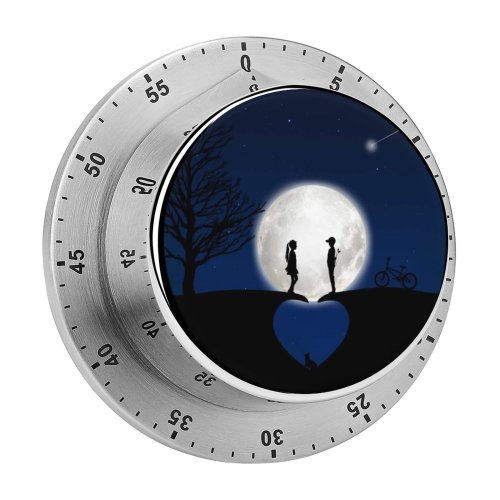 yanfind Timer Love  Couple Heart Bicycle Tree Cat  Silhouette 60 Minutes Mechanical Visual Timer
