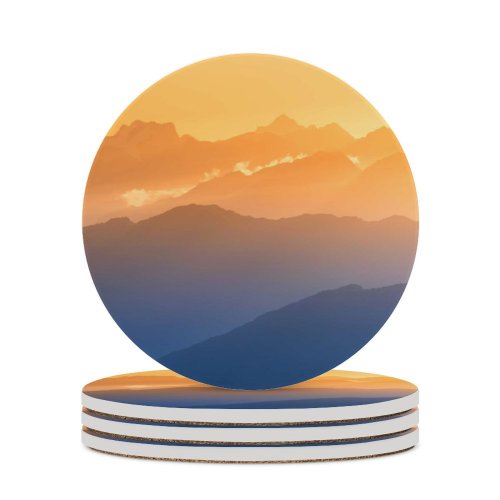 yanfind Ceramic Coasters (round) Trey Ratcliff Southern Alps Zealand Sunset Clouds Family Game Intellectual Educational Game Jigsaw Puzzle Toy Set