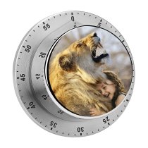 yanfind Timer SarahRichterArt Cute Lion Girl Child Laughing Roaring Wild Adorable 60 Minutes Mechanical Visual Timer