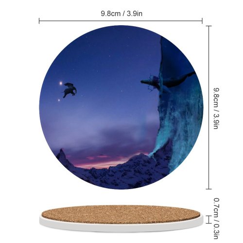 yanfind Ceramic Coasters (round) Ferhad Memmedov Graphics CGI Fantasy Elephant Whale Lands End Sky Underwater Family Game Intellectual Educational Game Jigsaw Puzzle Toy Set