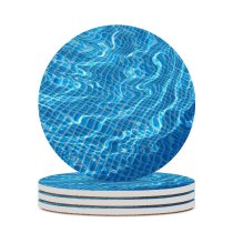 yanfind Ceramic Coasters (round)  Texture Pool Summer Crystal Clear Transparent Aqua Electric Azure Technology Family Game Intellectual Educational Game Jigsaw Puzzle Toy Set
