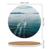 yanfind Ceramic Coasters (round) Wake Waterfront Sea Motion Mode Transport Outdoors Transportation Sky Vessel Cloud Scenics Family Game Intellectual Educational Game Jigsaw Puzzle Toy Set
